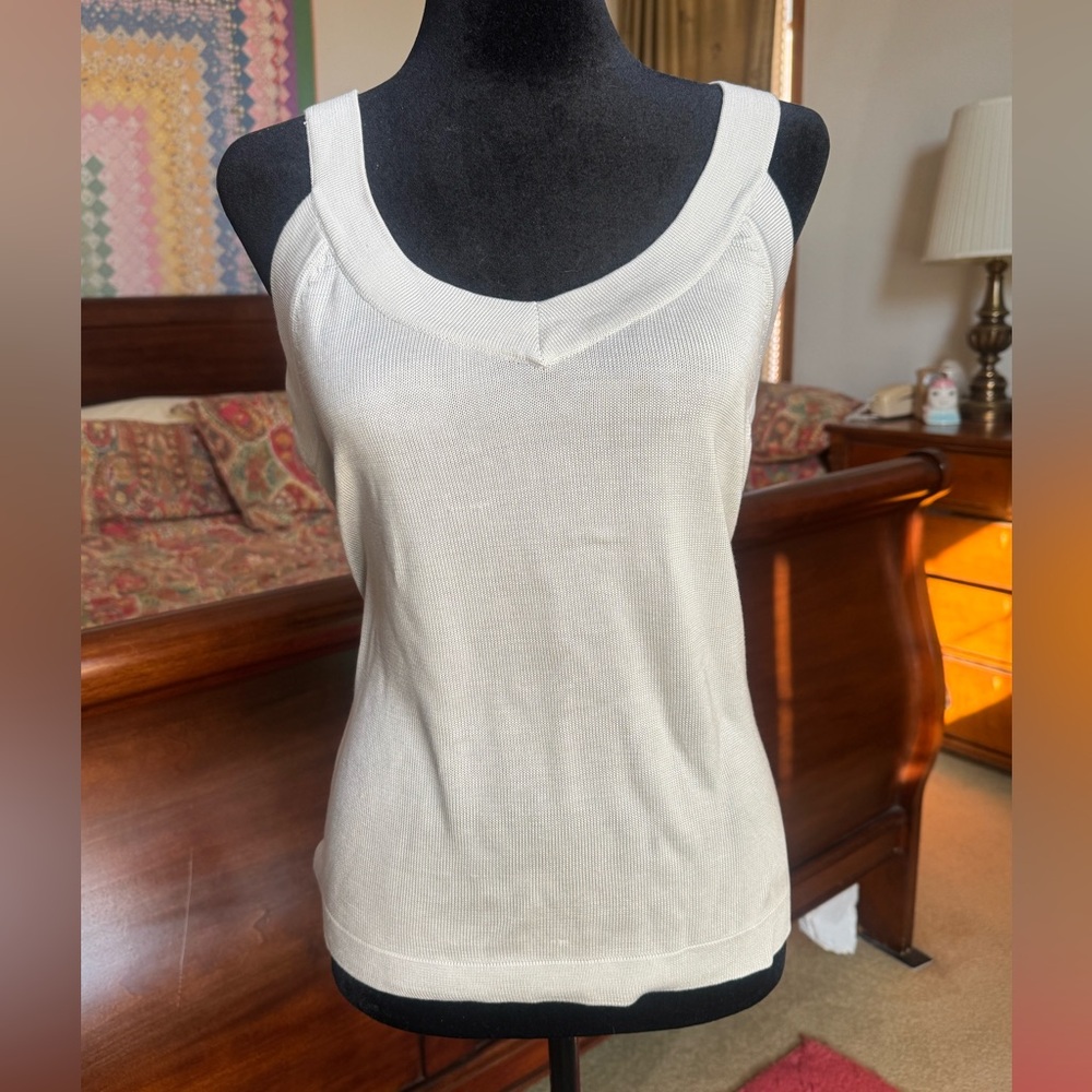 BARRY BRICKEN silk knit shell.  Silver/gray size M.